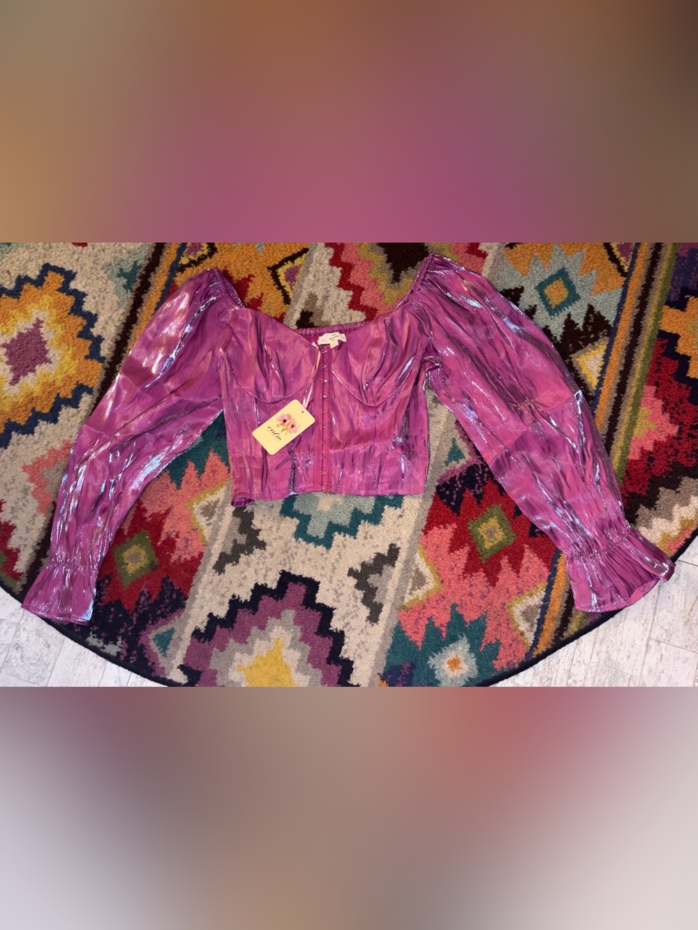 entro Metallic Fuchsia Corset Top